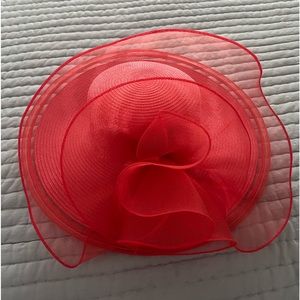 August hat company, beautiful red Derby/Church hat